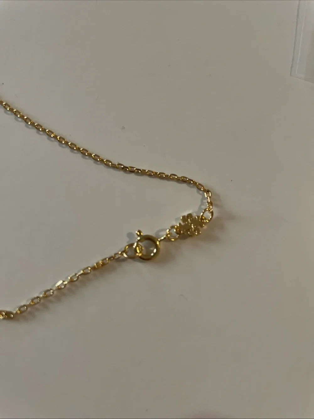 Tory Burch Gold Heart Pendant Necklace with Mother-of-Pearl Inlay